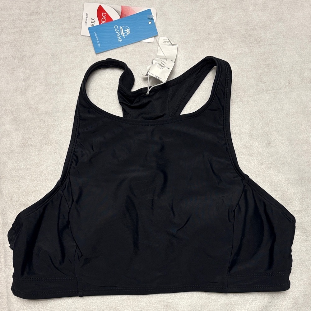 Cupshe medium Women's Classic Black swim bikini top